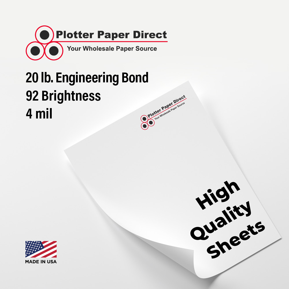 11'' W x 17'' H Cut Sheets - 20# Engineering Bond (100 Sheets)
